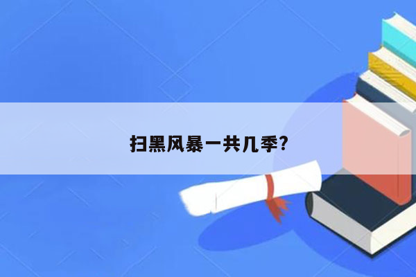 扫黑风暴一共几季?