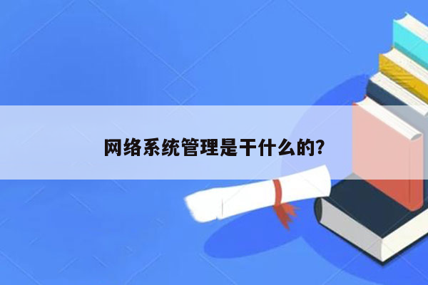 网络系统管理是干什么的？