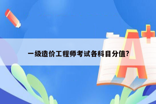 一级造价工程师考试各科目分值?