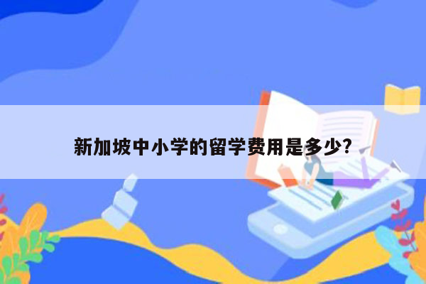 新加坡中小学的留学费用是多少?