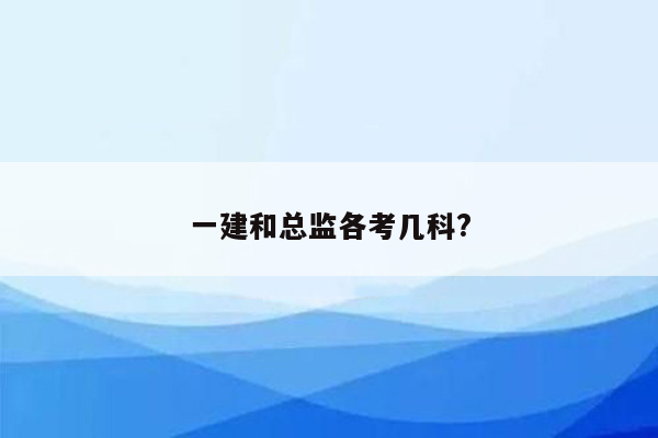 一建和总监各考几科?