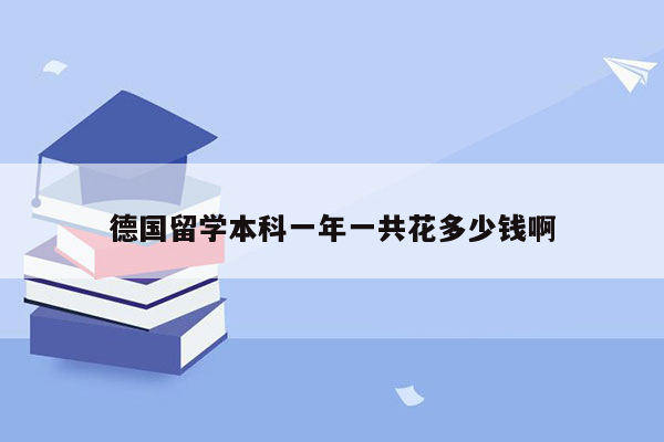 德国留学本科一年一共花多少钱啊