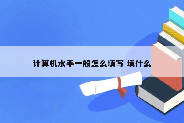 计算机水平一般怎么填写 填什么