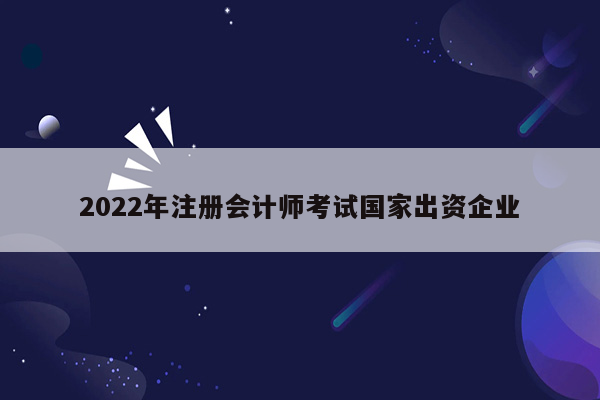 2022年注册会计师考试国家出资企业