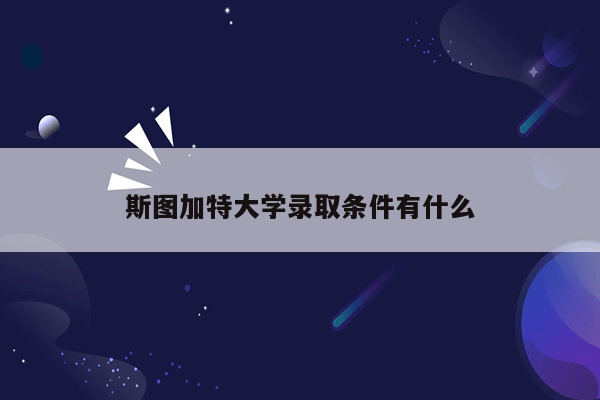 斯图加特大学录取条件有什么