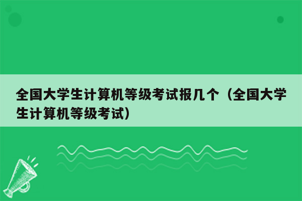 全国大学生计算机等级考试报几个（全国大学生计算机等级考试）