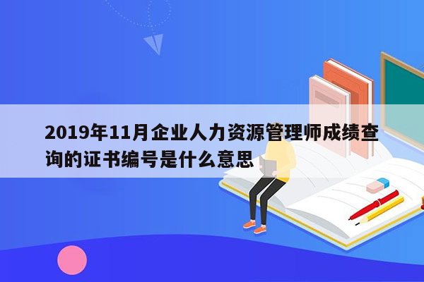 2019年11月企业人力资源管理师成绩查询的证书编号是什么意思