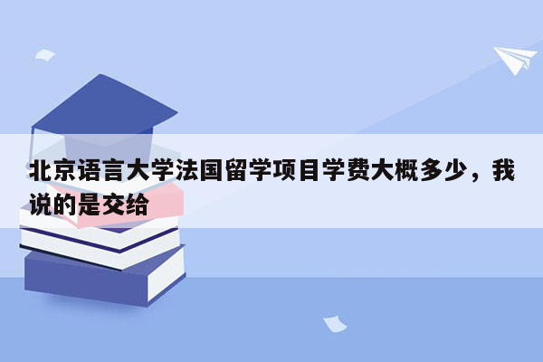 北京语言大学法国留学项目学费大概多少，我说的是交给