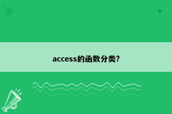 access的函数分类?