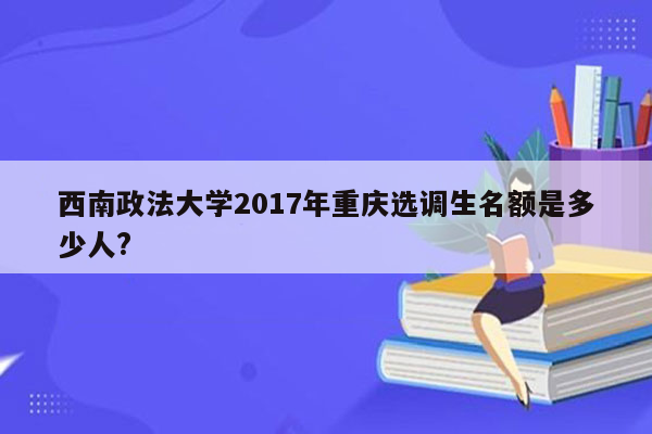 西南政法大学2017年重庆选调生名额是多少人?