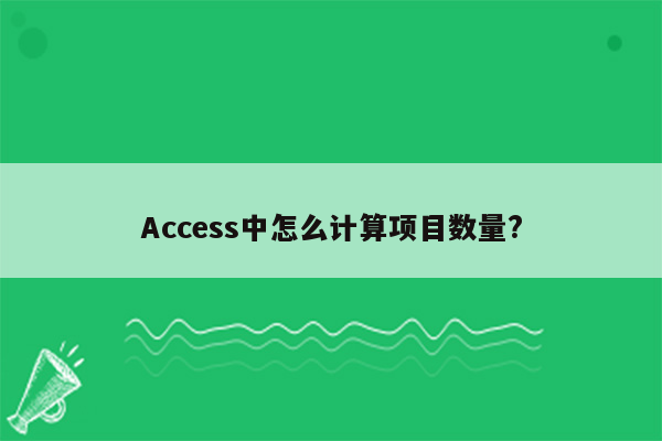 Access中怎么计算项目数量?