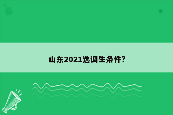 山东2021选调生条件?