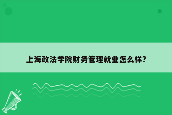 上海政法学院财务管理就业怎么样?