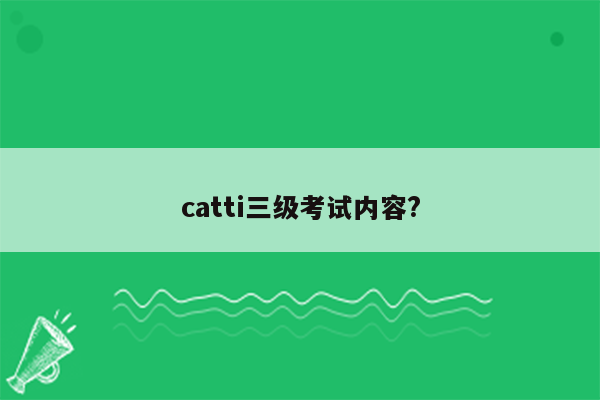 catti三级考试内容?