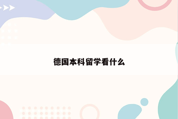 德国本科留学看什么