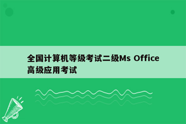 全国计算机等级考试二级Ms Office高级应用考试