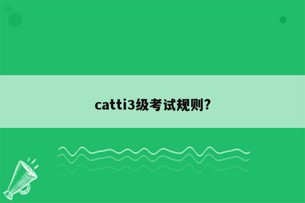 catti3级考试规则?