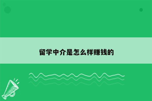 留学中介是怎么样赚钱的