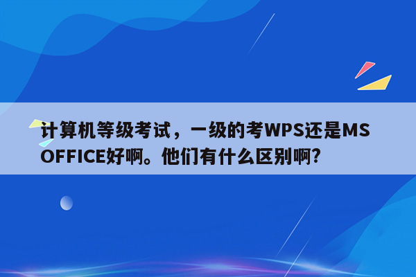 计算机等级考试，一级的考WPS还是MS OFFICE好啊。他们有什么区别啊?