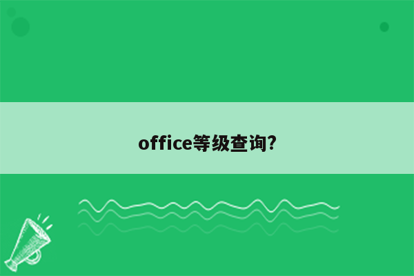 office等级查询?