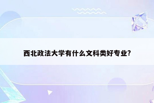 西北政法大学有什么文科类好专业?