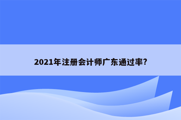 2021年注册会计师广东通过率?