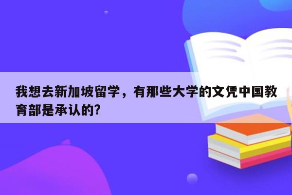 我想去新加坡留学，有那些大学的文凭中国教育部是承认的?