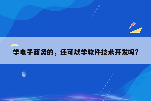 学电子商务的，还可以学软件技术开发吗?