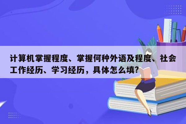 计算机掌握程度、掌握何种外语及程度、社会工作经历、学习经历，具体怎么填?