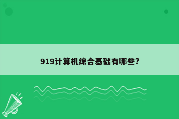 919计算机综合基础有哪些?