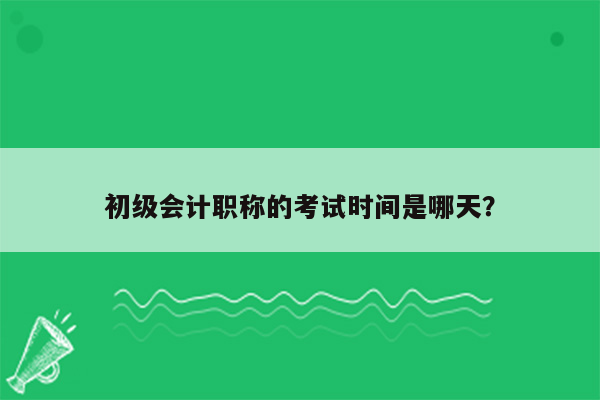 初级会计职称的考试时间是哪天？