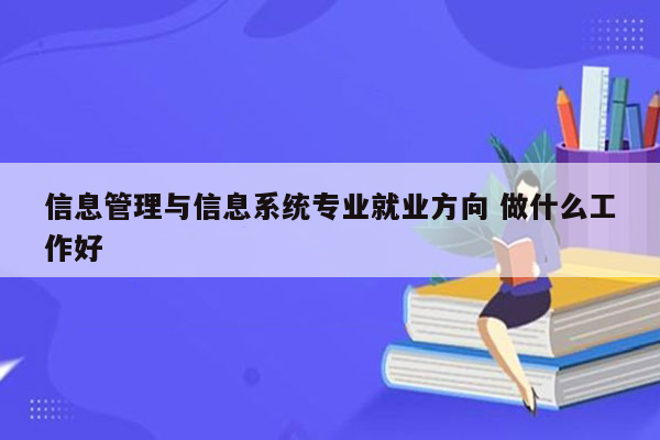 信息管理与信息系统专业就业方向 做什么工作好