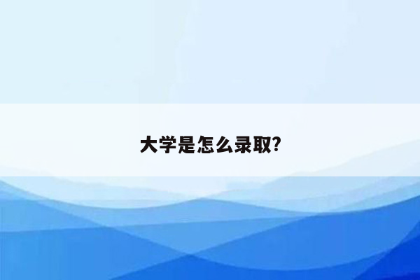 大学是怎么录取?