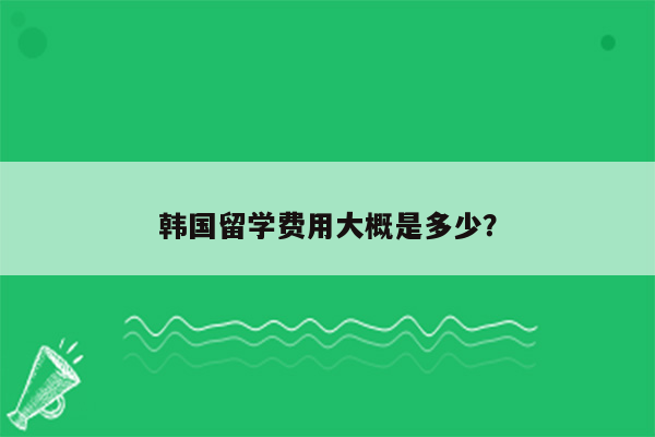 韩国留学费用大概是多少？