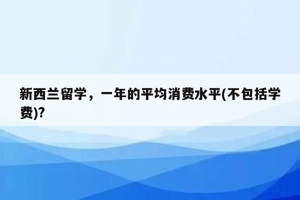 新西兰留学，一年的平均消费水平(不包括学费)?