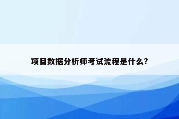 项目数据分析师考试流程是什么?