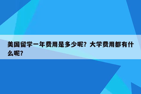 美国留学一年费用是多少呢？大学费用都有什么呢？