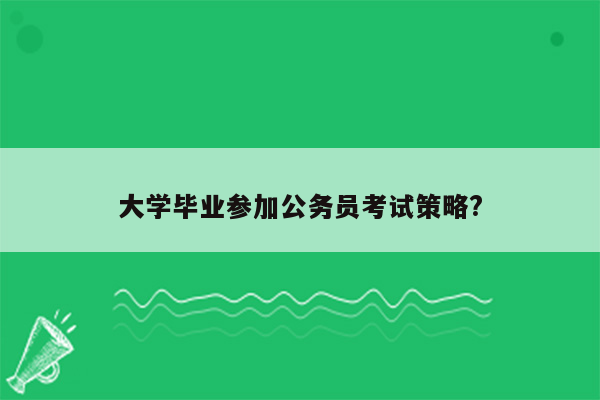 大学毕业参加公务员考试策略?