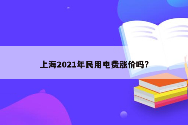 上海2021年民用电费涨价吗?