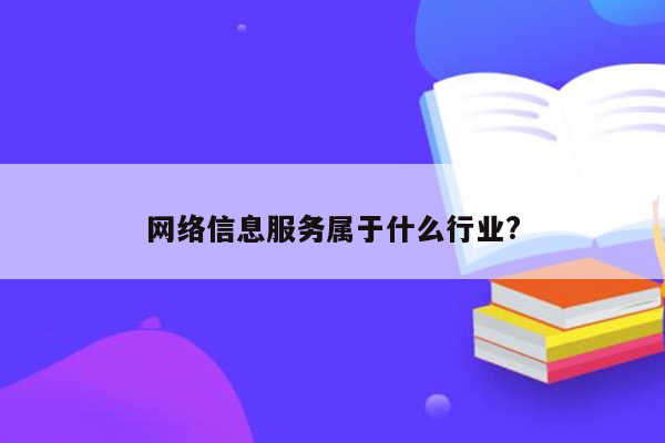 网络信息服务属于什么行业?