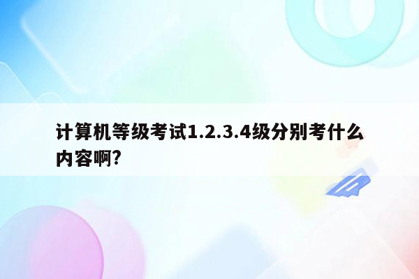 计算机等级考试1.2.3.4级分别考什么内容啊?