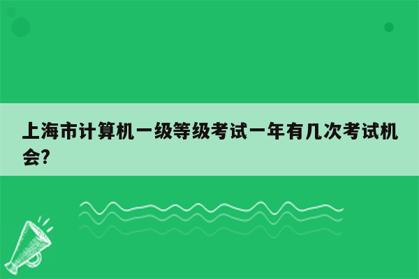 上海市计算机一级等级考试一年有几次考试机会?