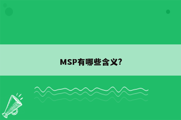 MSP有哪些含义?