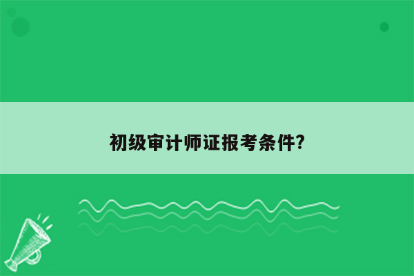 初级审计师证报考条件?