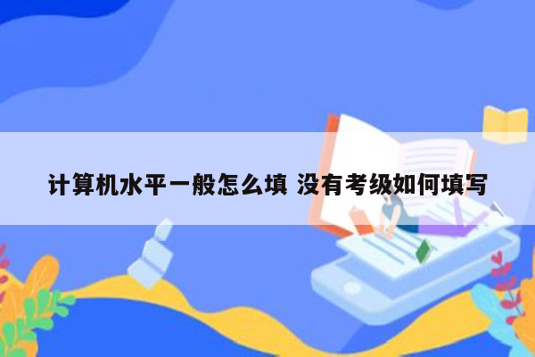 计算机水平一般怎么填 没有考级如何填写