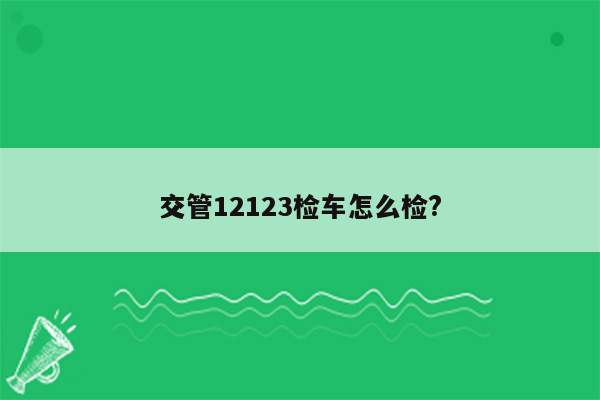 交管12123检车怎么检?