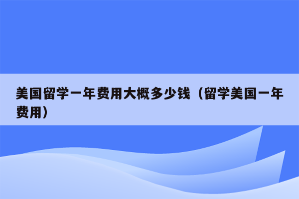 美国留学一年费用大概多少钱（留学美国一年费用）