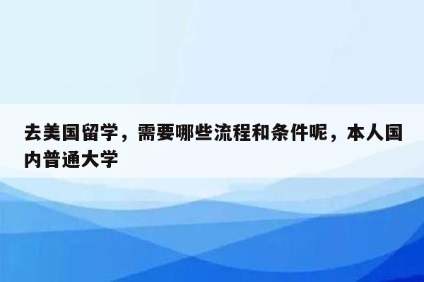 去美国留学，需要哪些流程和条件呢，本人国内普通大学