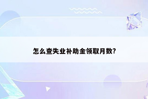 怎么查失业补助金领取月数?