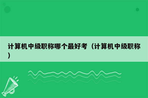 计算机中级职称哪个最好考（计算机中级职称）